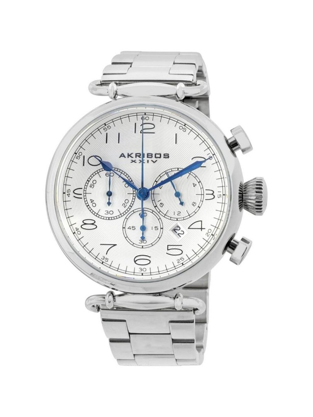 NWT Akribos XXIV Akribos Grandiose Chronograph Silver Dial Men's Watch